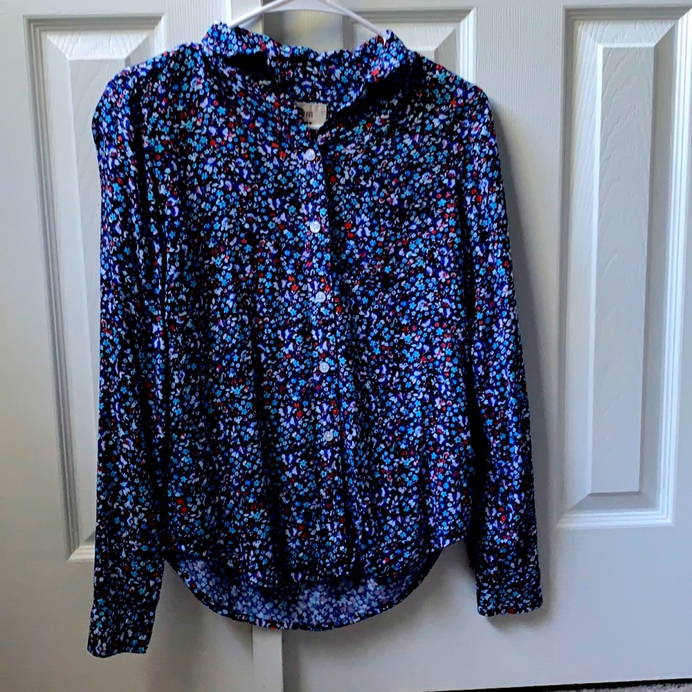Long sleeve floral print button down shirt